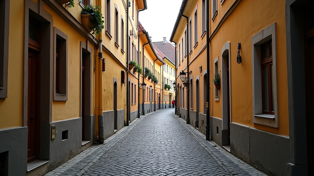 Istorinio miesto gatvelės Vilniuje su senovinės architektūros pastatais